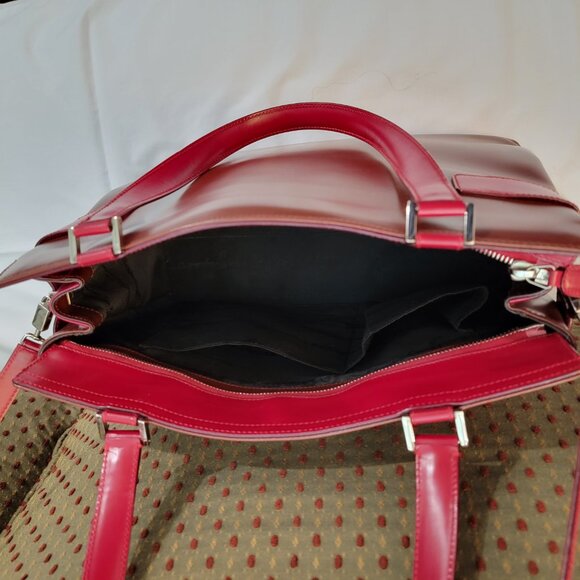 Salvatore Ferragamo Patent Leather Tote Purse Cognac Burgundy Red Gold Crossbody - Picture 13 of 17